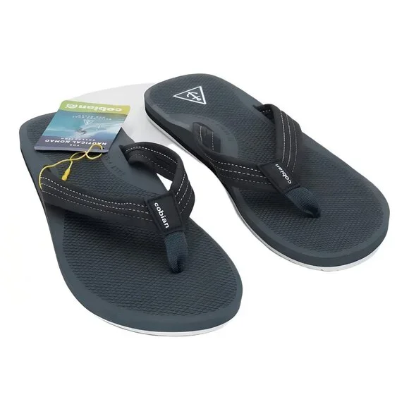 Cobian Men's Anchor Sandals - Black Casual Flip Flops Size 11 - Picture 4 of 6